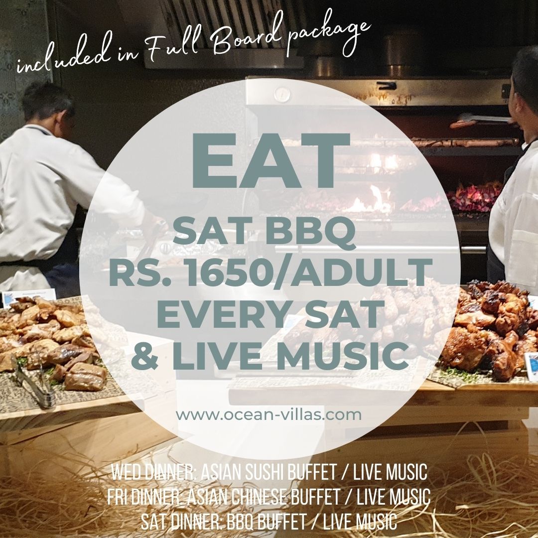 Samedi Dîner buffet BBQ et musique live Ocean Villas Hotel, Mauritius